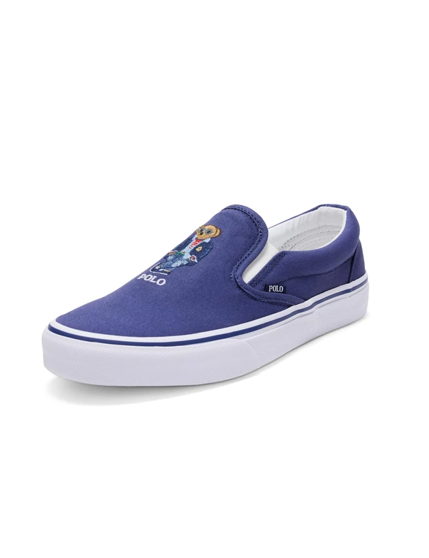 POLO RALPH LAUREN Men's Keaton Polo Bear Slip-on Sneaker, Navy, 8 UK