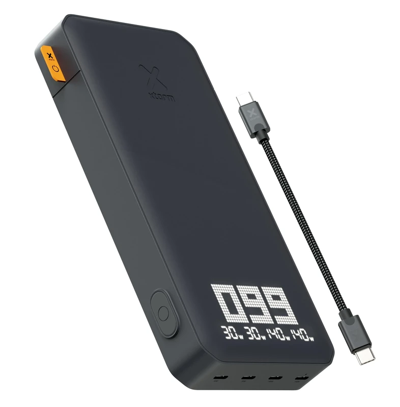 Xtorm Laptop Powerbank Titan Ultra 200W, 27000mAh Power Bank, XB403, USB-C PD, LED Indicator, Compatible with Smartphone, Tablet and Laptop, XB4, Magnetic USB Cable, Durable Material, Grey - Image 1