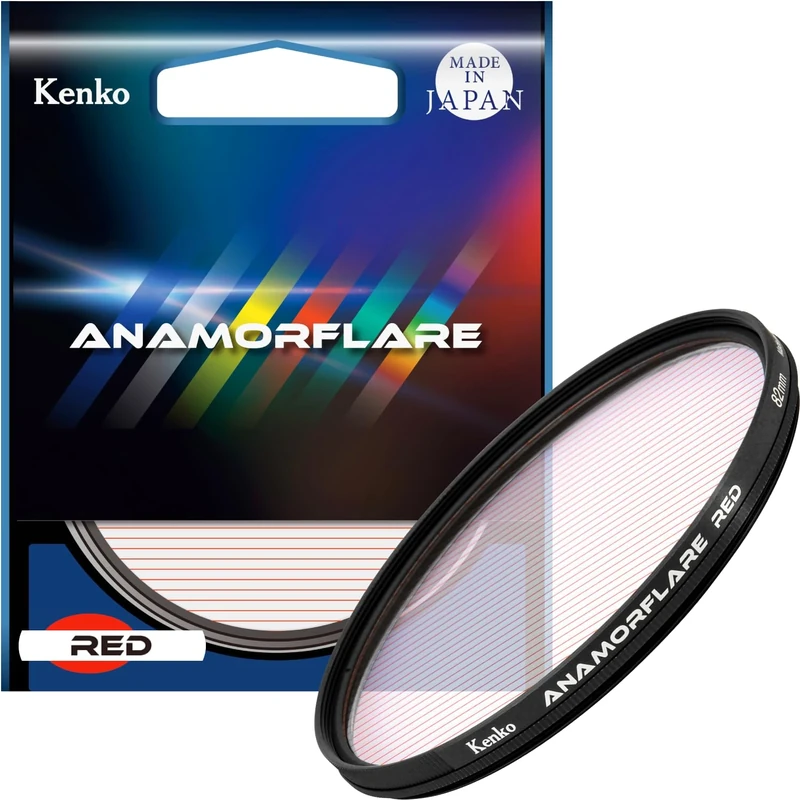 Kenko ANAMORFLARE Red φ82 mm, Radiant Scattered Light Effect Filter, Rotating Frame, Made in Japan, Red 549742