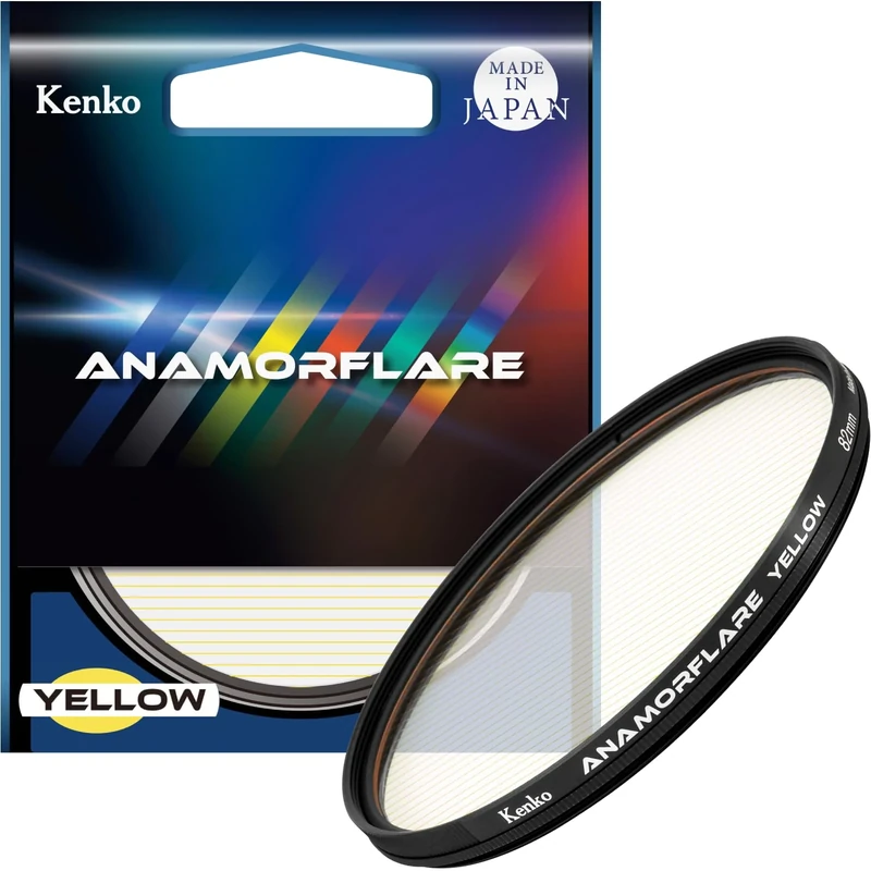 Kenko ANAMORFLARE Yellow φ82mm, Radius Flare Effect Filter, Rotary Frame, Made in Japan, Yellow 549766