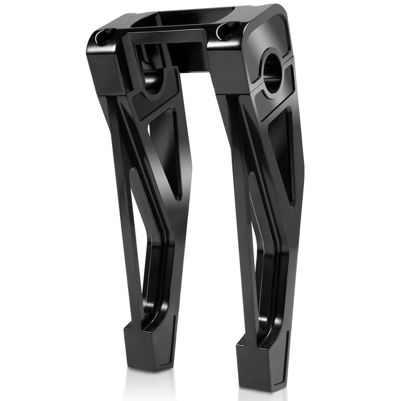 Eumti 10" Tall Pullback Handlebar Risers 1.0" Clamping One-Piece Chrome Fit for Harley Dyna Sportster M8 Softail Street Bob Low Rider ST Standard 2018-2024