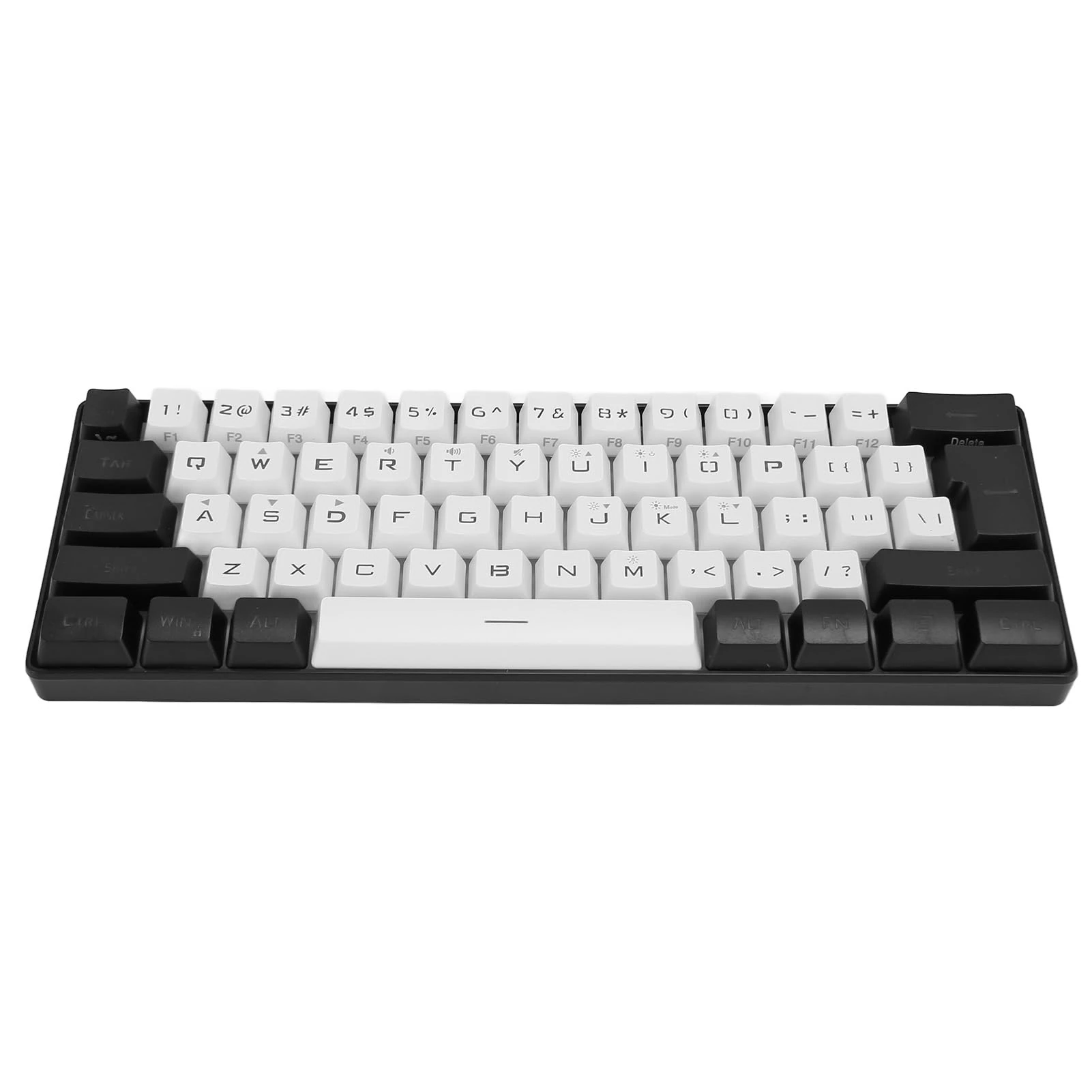 Sxhlseller 61 Keys Wired Gaming Keyboard, Mini Ergonomic RGB Keyboard with LED Backlight, Compact Type C Mechanical Keyboard with Stand for Win 98 NT 2000 XP 7 8 10 for OS X (White)