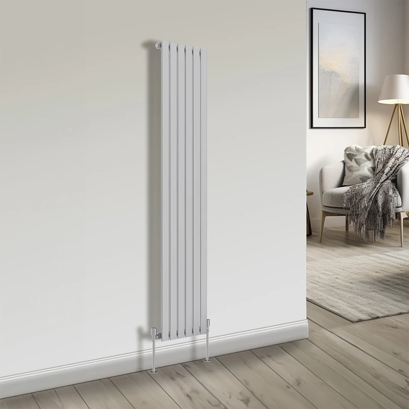 NRG Bathroom Radiator Chrome 1800x408mm Single Flat Panel for Living Room and Kitchen