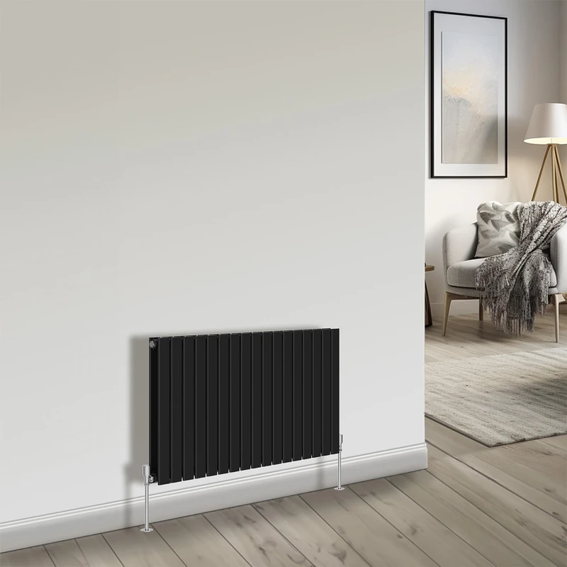 NRG Bathroom Radiator Black 600x1156mm Double Flat Panel for Living Room and Kitchen