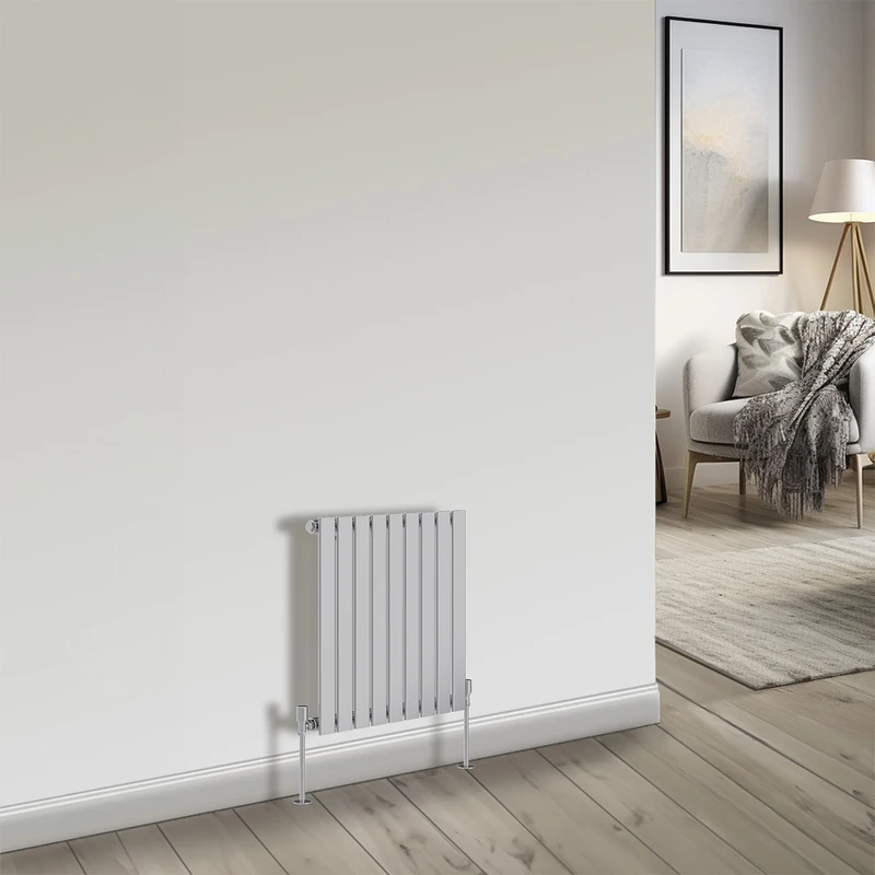 NRG Bathroom Radiator Chrome 600x612mm Single Flat Panel for Living Room and Kitchen