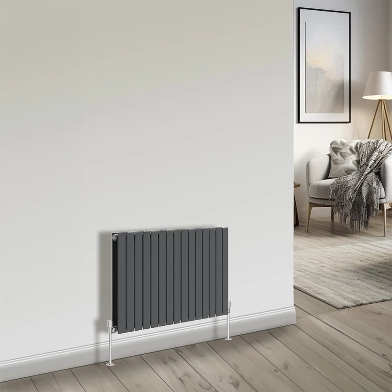 NRG Bathroom Radiator Anthracite 600x1020mm Double Flat Panel for Living Room and Kitchen