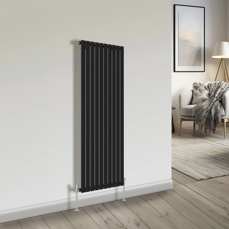 NRG Bathroom Radiator Black 1600x680mm Single Flat Panel for Living Room and Kitchen