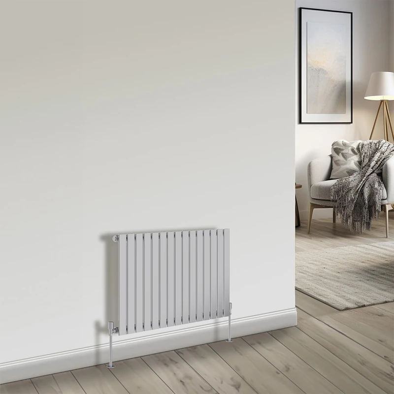 NRG Bathroom Radiator Chrome 600x1020mm Single Flat Panel for Living Room and Kitchen