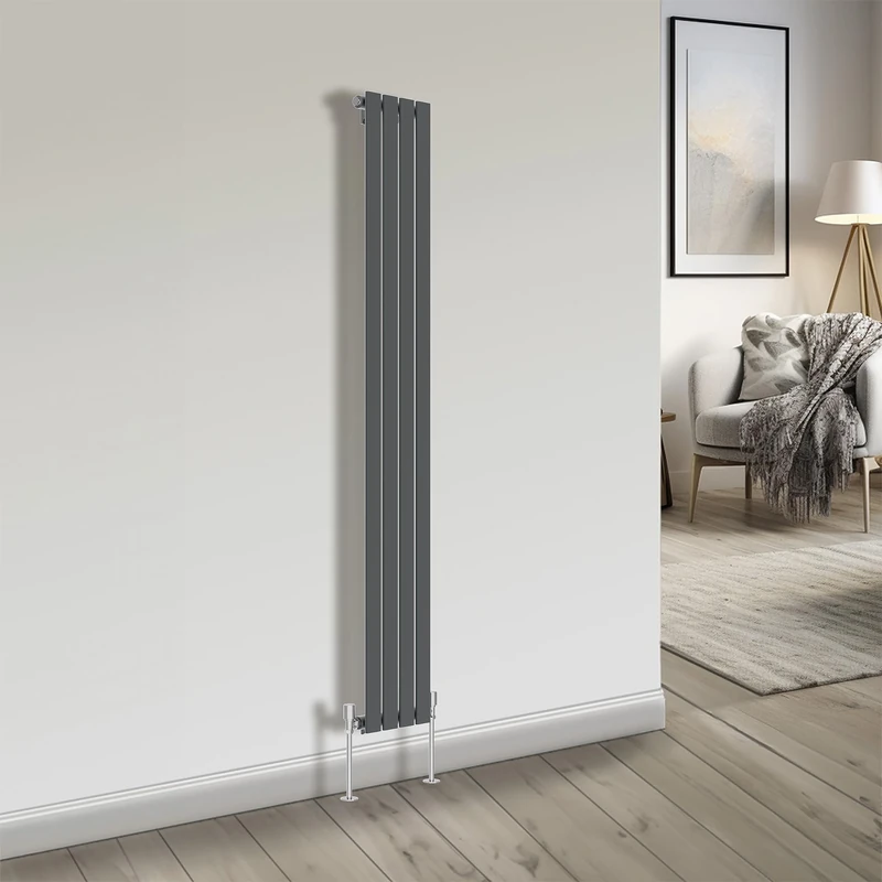 NRG Bathroom Radiator Anthracite 1800x272mm Single Flat Panel for Living Room and Kitchen
