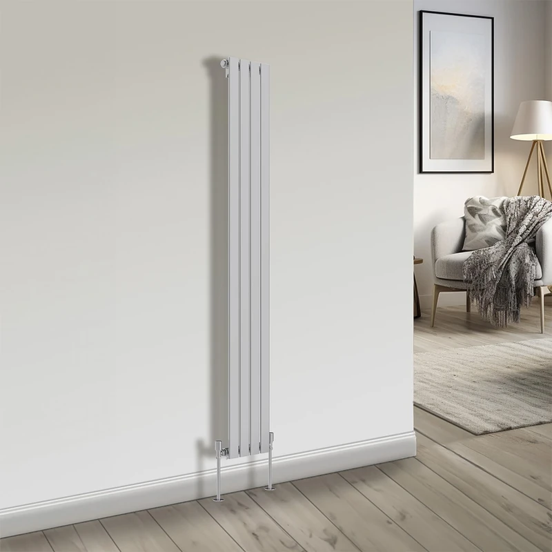 NRG Bathroom Radiator Chrome 1800x272mm Single Flat Panel for Living Room and Kitchen