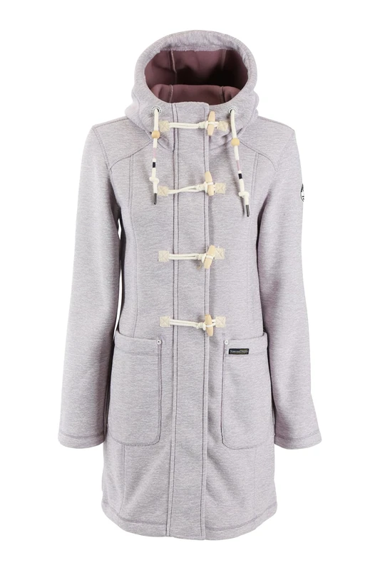 acalmar Women's Knitted Fleece Duffle Coat Fraully, Light Lavender Melange, S