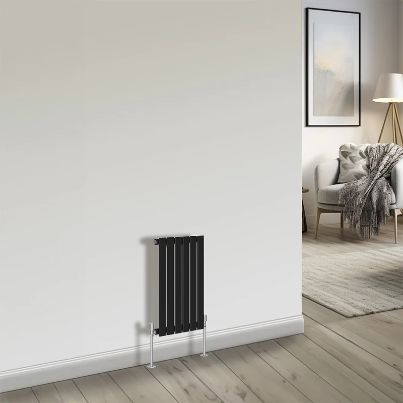 NRG 600x408mm Single Flat Tube Central Heating Panel Radiators Rad Black