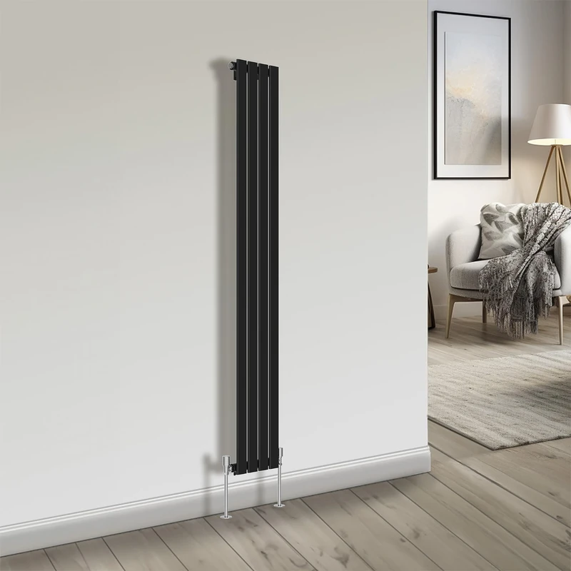 NRG Bathroom Radiator Black 1800x272mm Single Flat Panel for Living Room and Kitchen