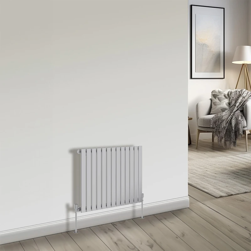 NRG Bathroom Radiator Chrome 600x884mm Single Flat Panel for Living Room and Kitchen