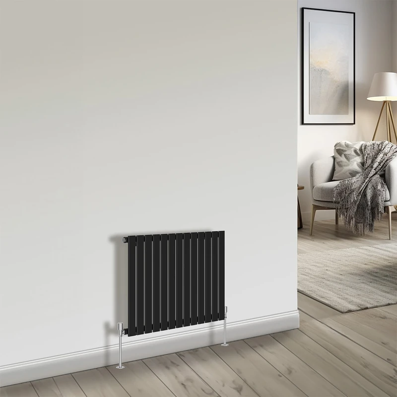 NRG Bathroom Radiator Black 600x884mm Single Flat Panel for Living Room and Kitchen