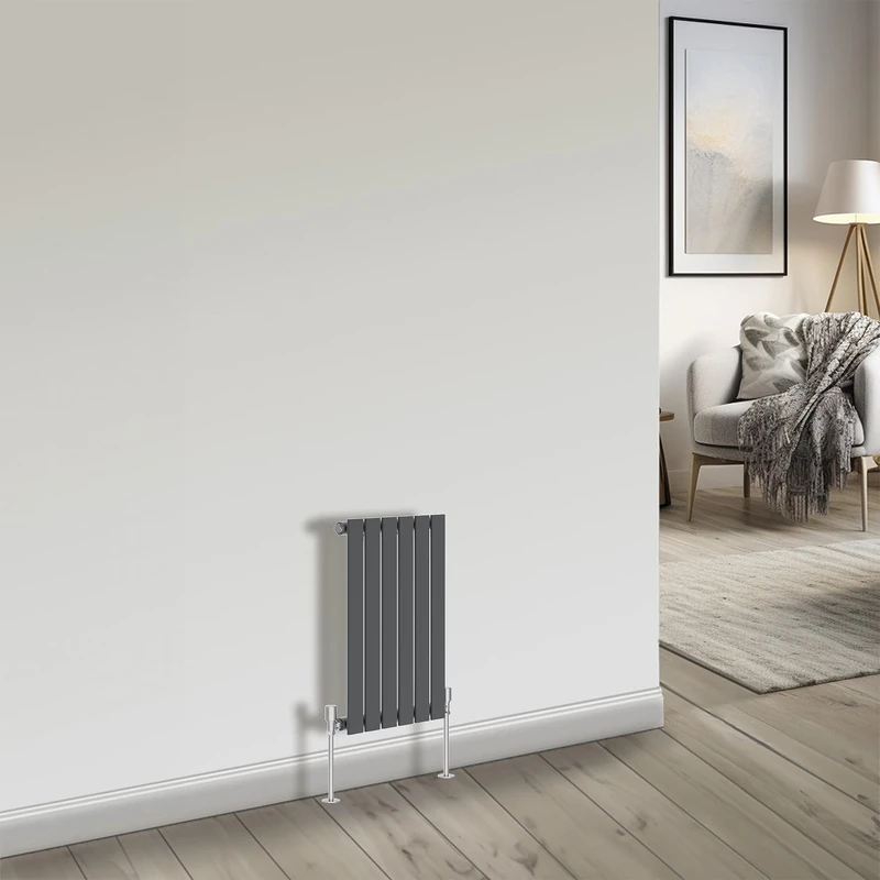 NRG Modern Radiator Anthracite 600x408mm Single Flat Panel Horizontal Designer Heater Interior Bathroom Radiators