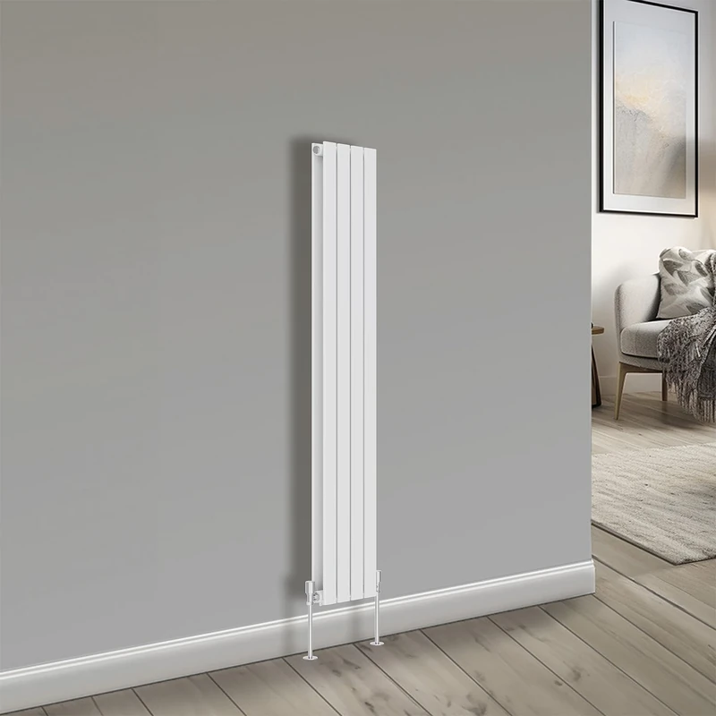 NRG 1600x272 Vertical Column Designer Radiator Gloss White Double Flat Panel Bathroom Central Heating