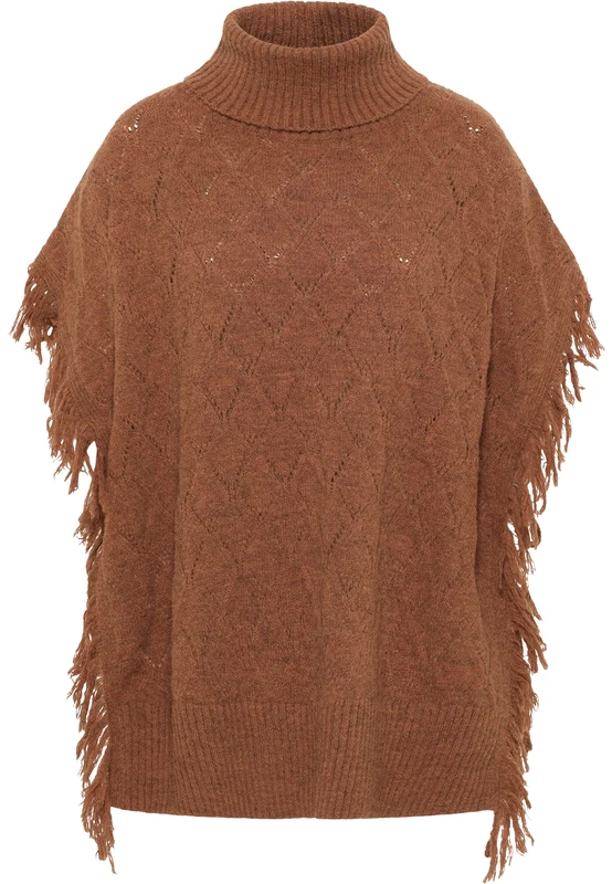 caneva Women's Knitted Poncho Gaya, Brown, XS/S