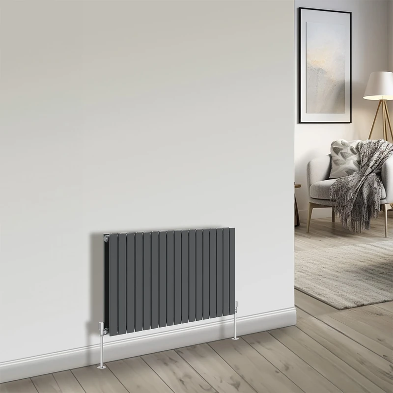 NRG Horizontal Flat Double Column Radiator Anthracite 600x1156 Central Heating Rads for Living Room and Kitchen