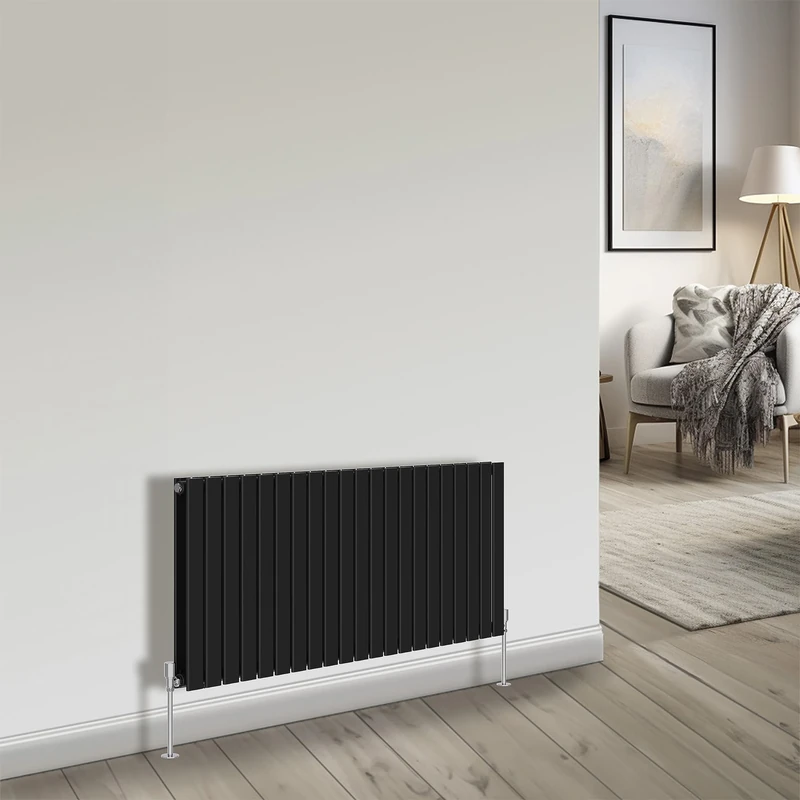 NRG Bathroom Radiator Black 600x1428mm Double Flat Panel for Living Room and Kitchen