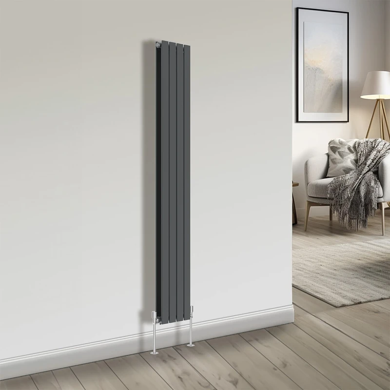 NRG Bathroom Radiator Anthracite 1800x272mm Double Flat Panel for Living Room and Kitchen
