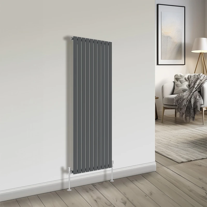 NRG Anthracite Bathroom Radiator 1600x680mm - Flat Panel for Kitchen