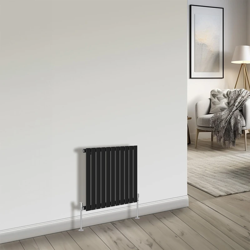 NRG Bathroom Radiator Black 600x748mm Single Flat Panel for Living Room and Kitchen