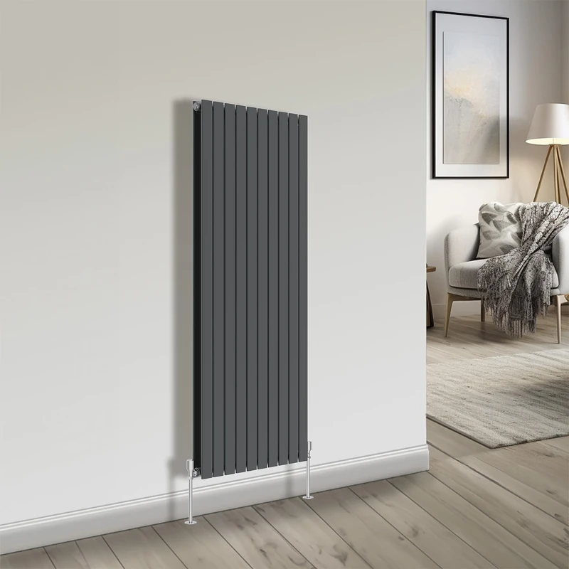 NRG Bathroom Radiator Anthracite 1600x680mm Double Flat Panel for Living Room and Kitchen