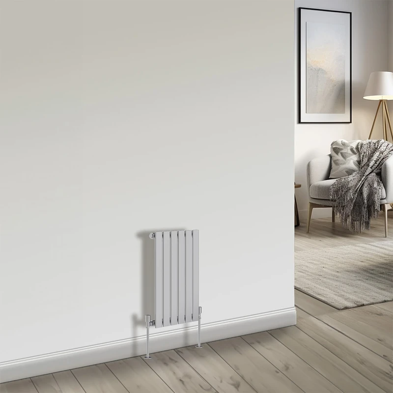 NRG Horizontal Flat Single Panel Column Designer Radiator Bathroom Heater Chrome 600x408 Central Heating