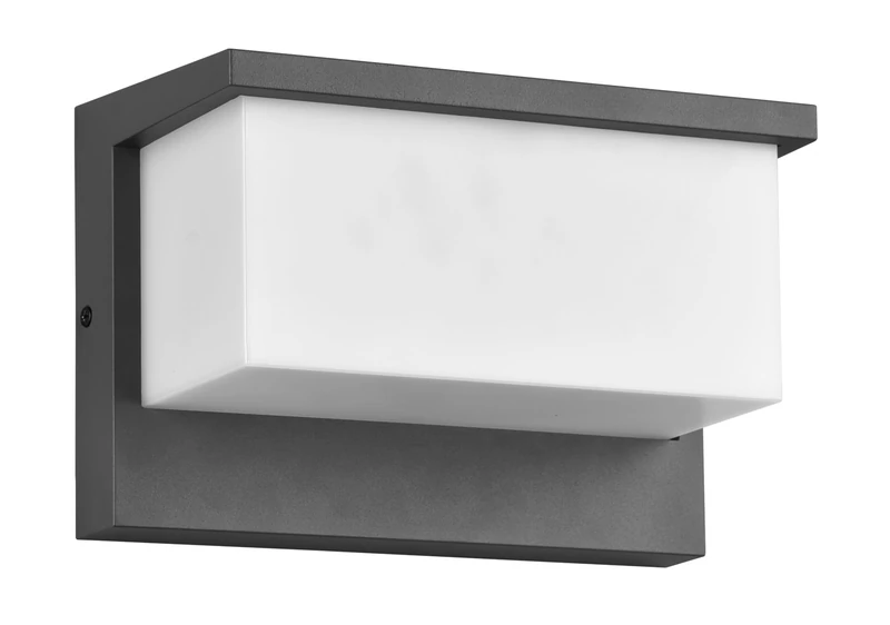 Trio Leuchten LED Nestos 240960142 Outdoor Wall Light, Anthracite Die-Cast Aluminium, White Plastic Shade, 13 Watt LED Included - Image 1