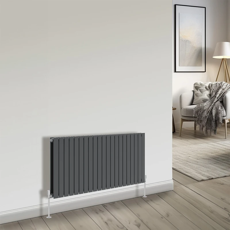 NRG Bathroom Radiator Anthracite 600x1428mm Double Flat Panel for Living Room and Kitchen