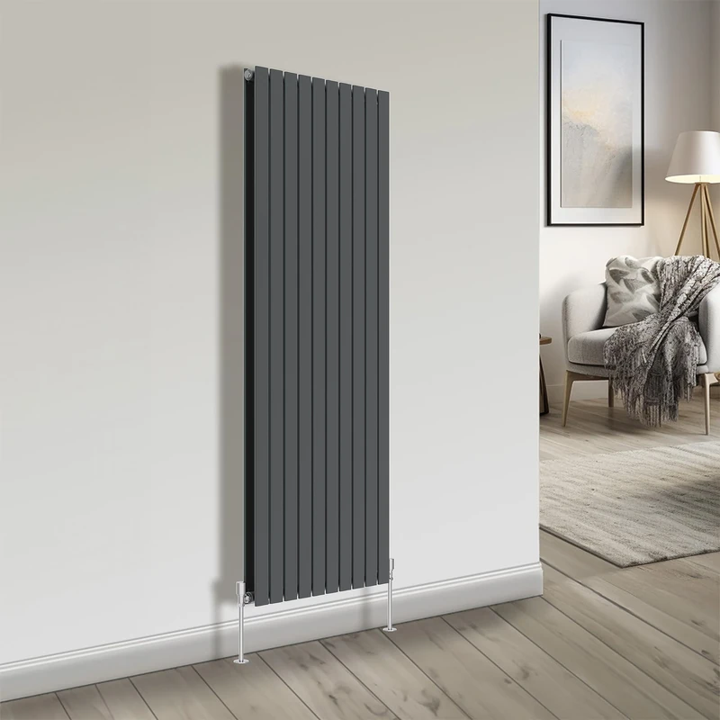 NRG Bathroom Radiator Anthracite 1800x680mm Double Flat Panel for Living Room and Kitchen