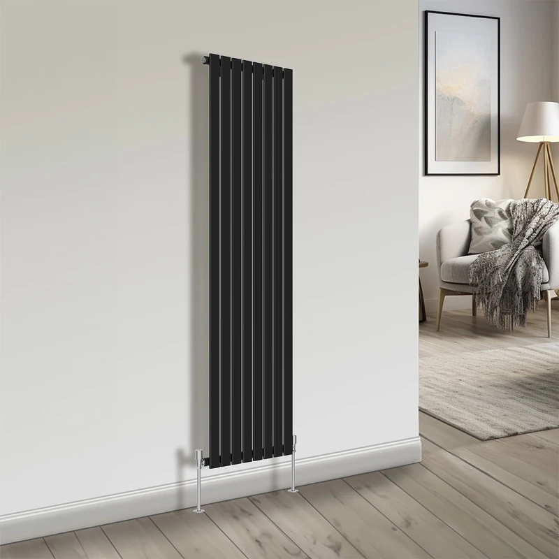 NRG Bathroom Radiator Black 1800x544mm Single Flat Panel for Living Room and Kitchen