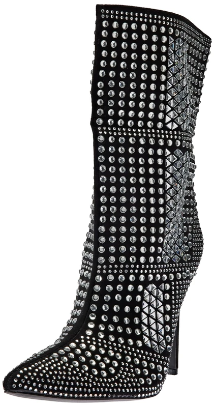 NAEMI Women's Ankle Boots, Black Silver, 8 UK
