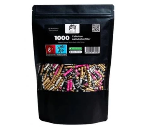 KAiLAR 1000 Mix Cellulose Activated Carbon Filter Slim (6 mm) with Vegan Activated Carbon from Coconut Shells | for a Less Toxic and Gentle Smoking Experience