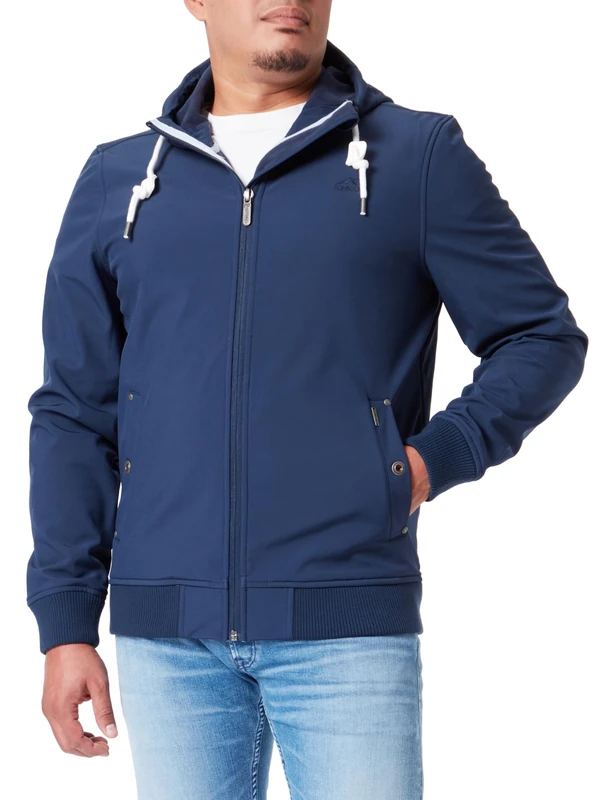 keepsuwarm Men's Softshell Blouson Sweatshirt, Navy, XL