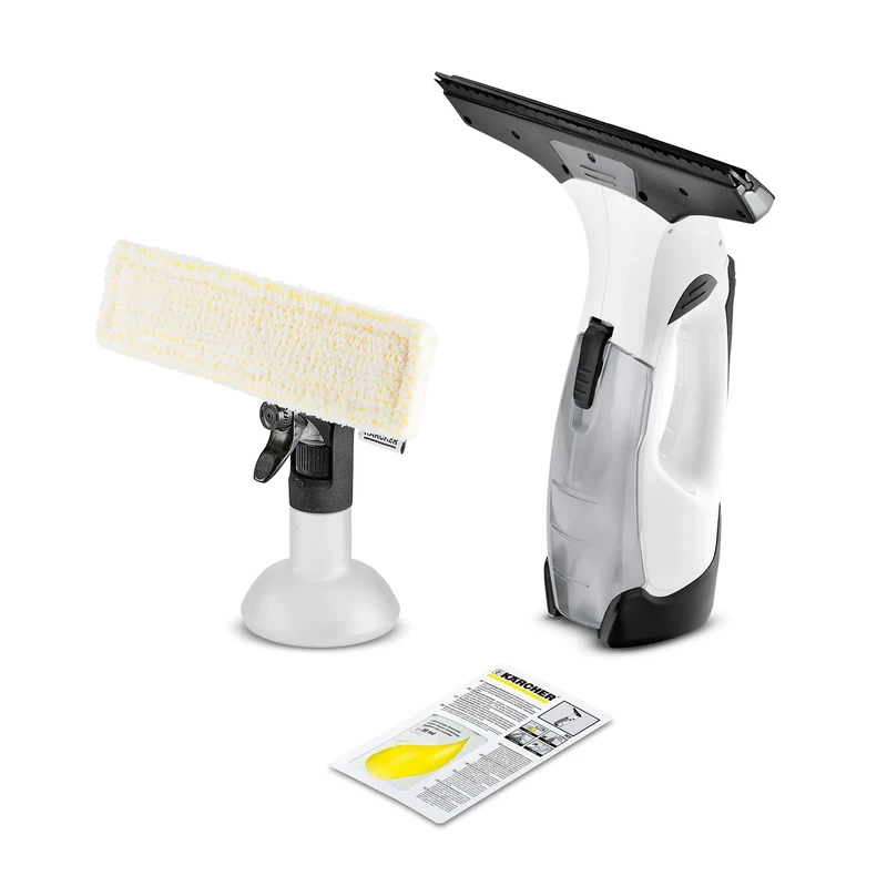 Kärcher Window Vac WV 5 Plus, Battery Running Time: 35 min, Removable Battery, LED Display for Battery Status, Suction Nozzle: 280 mm, Spray Bottle with Microfibre Cloth, Window Cleaner Concentrate