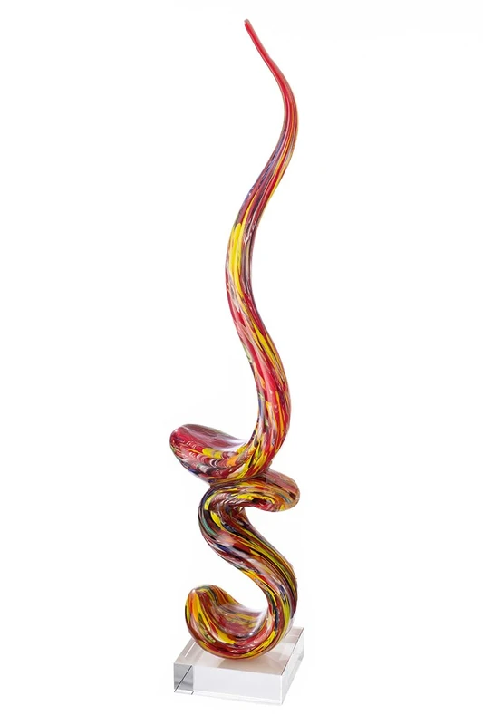 GILDE GLAS art Decorative Sculpture, red, 80 x 15 x 14 cm - Image 1
