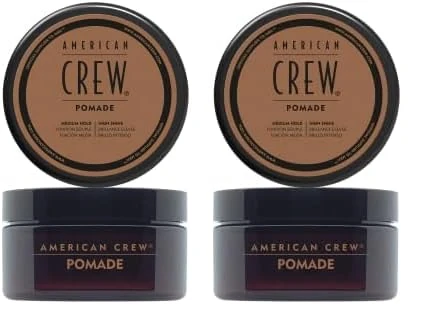 American Crew Pomade with Medium Hold & High Shine, Gifts For Men, For Shape & Control (85g) Water-based Pomade, Hair Styling for Men (Pack of 2)