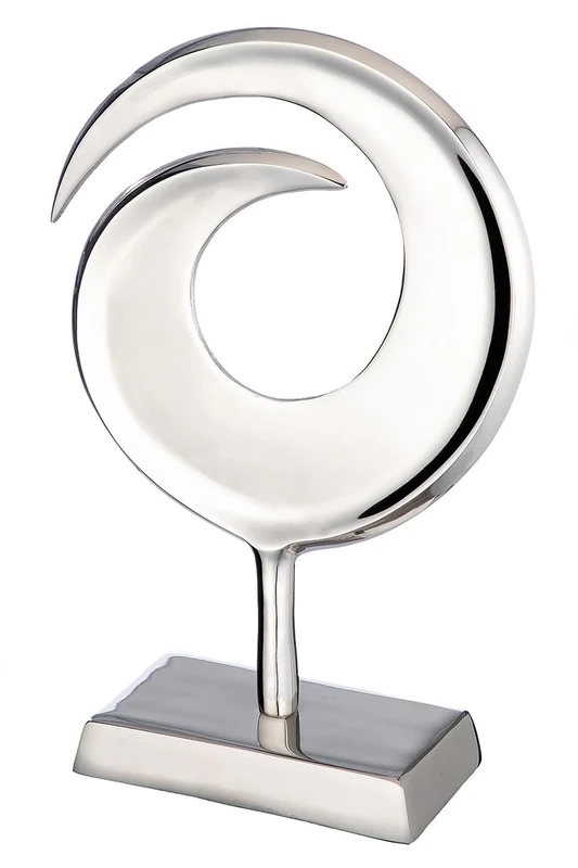 GILDE Decorative Sculpture, Aluminium, Silver, 47 x 35 x 13 cm