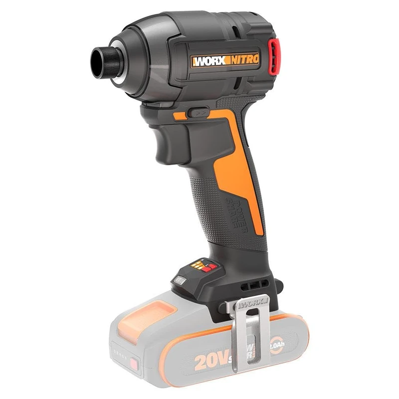 WORX Cordless Impact Driver 20V WX265.9, Max Torque of 200 Nm, 3 Speed, Brushless Motor, Multiple Applications, Compact and Ergonomic, LED Lighting, No Battery or Charger