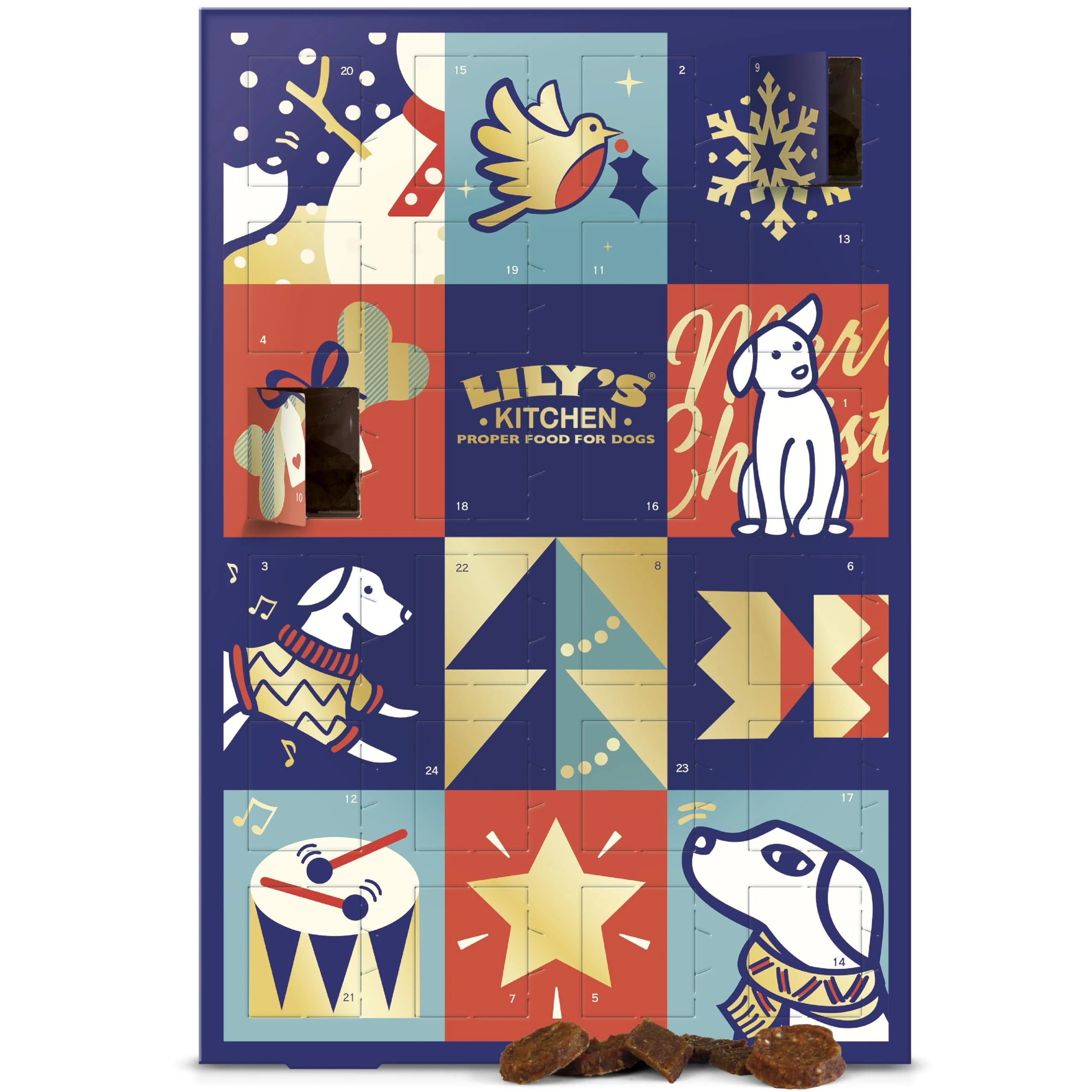 Lily’s Kitchen Christmas Dog Advent Calendar with Natural Ingredients - Adult Advent Calendar for Dogs with Meaty Treats, Grain-Free Recipes, 1 unit