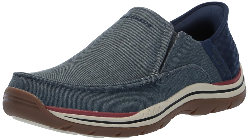 Skechers USA Men's 205167 Moccasin, Blue, 10.5