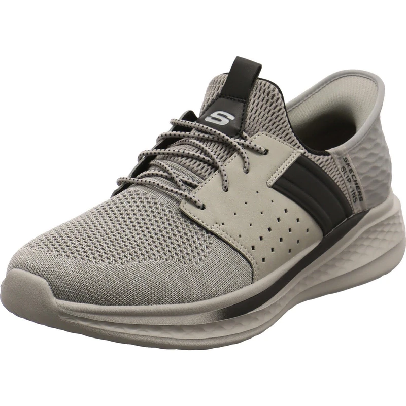 Skechers USA Men's Slade-Ocon 210811 Knitted Bungee Lace Slip-Ins, Grey, 6 UK