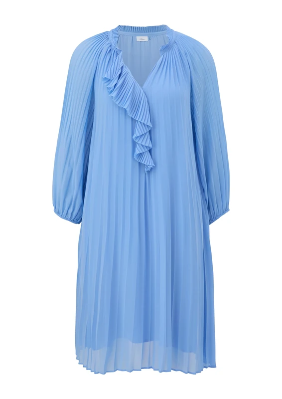 s.Oliver BLACK LABEL Women's 2148354 Pleated Dress, Blue 5340, 14