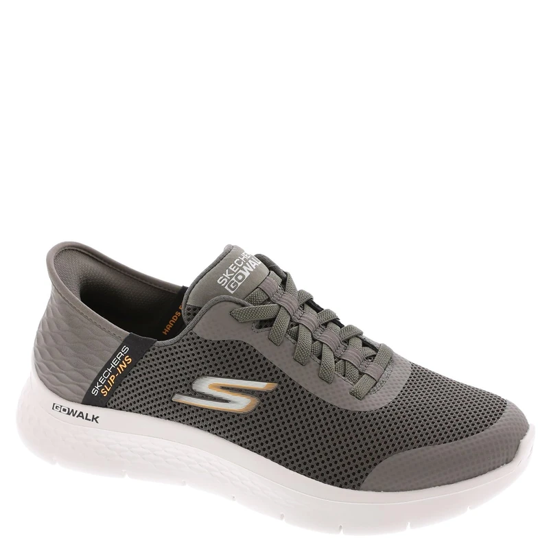 Skechers Mens Skechers Hands Free Slip ins Go Walk Flex Hands Up, Brown, 7.5 UK Wide