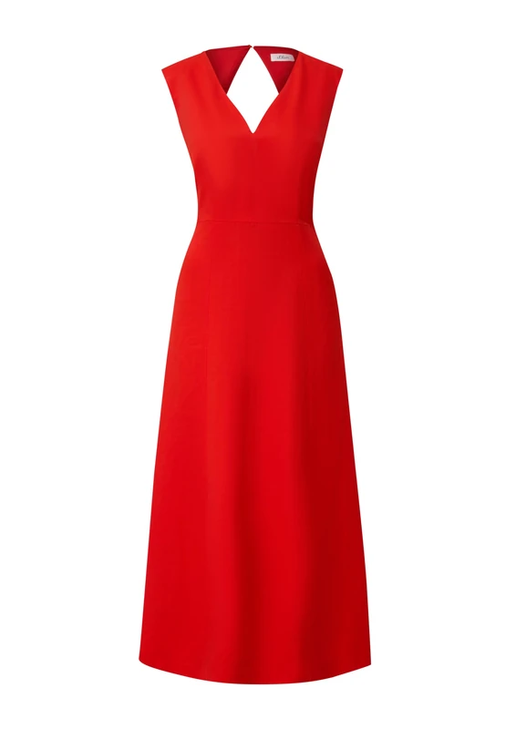 s.Oliver BLACK LABEL Women's 2148112 Linen Mix Maxi Dress, Red 3062, 14