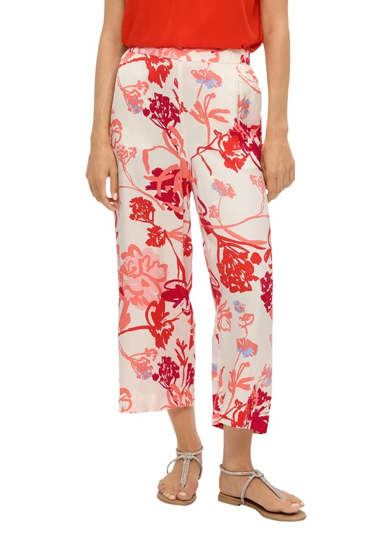 s.Oliver BLACK LABEL Women's Satin Trousers Regular Fit Wide Leg, 02a2, 14 - Image 1