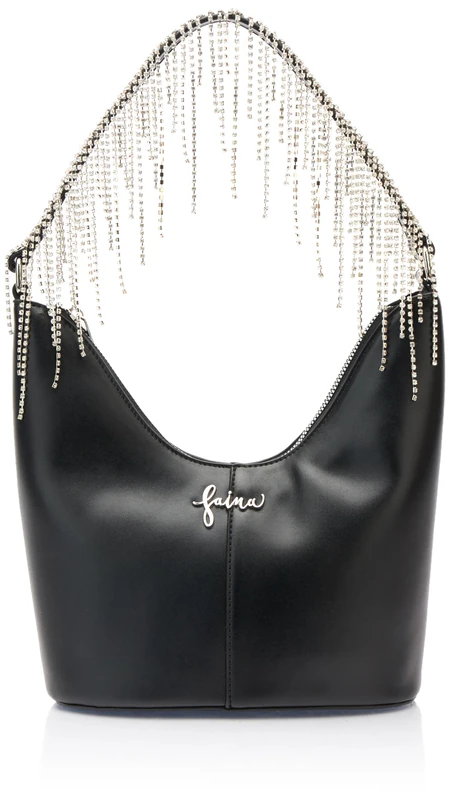 NAEMI Women's Evening Bag with Crystals Clutch, Black, One Size