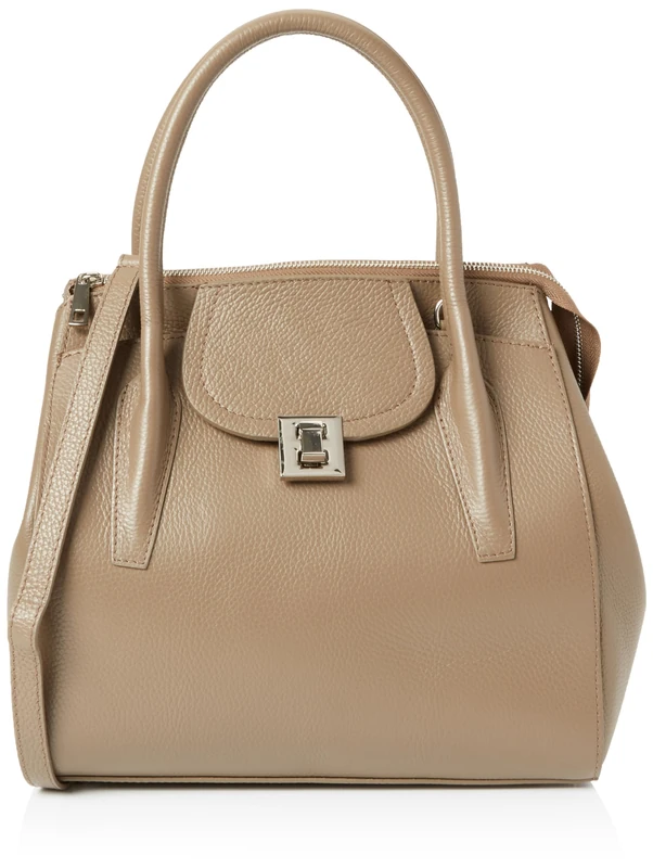 CARNEA Women's Leather Handbag Shopper, Taupe, One Size